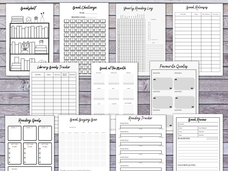 Printable Reading Planner Printable Reading Log Printable - Etsy