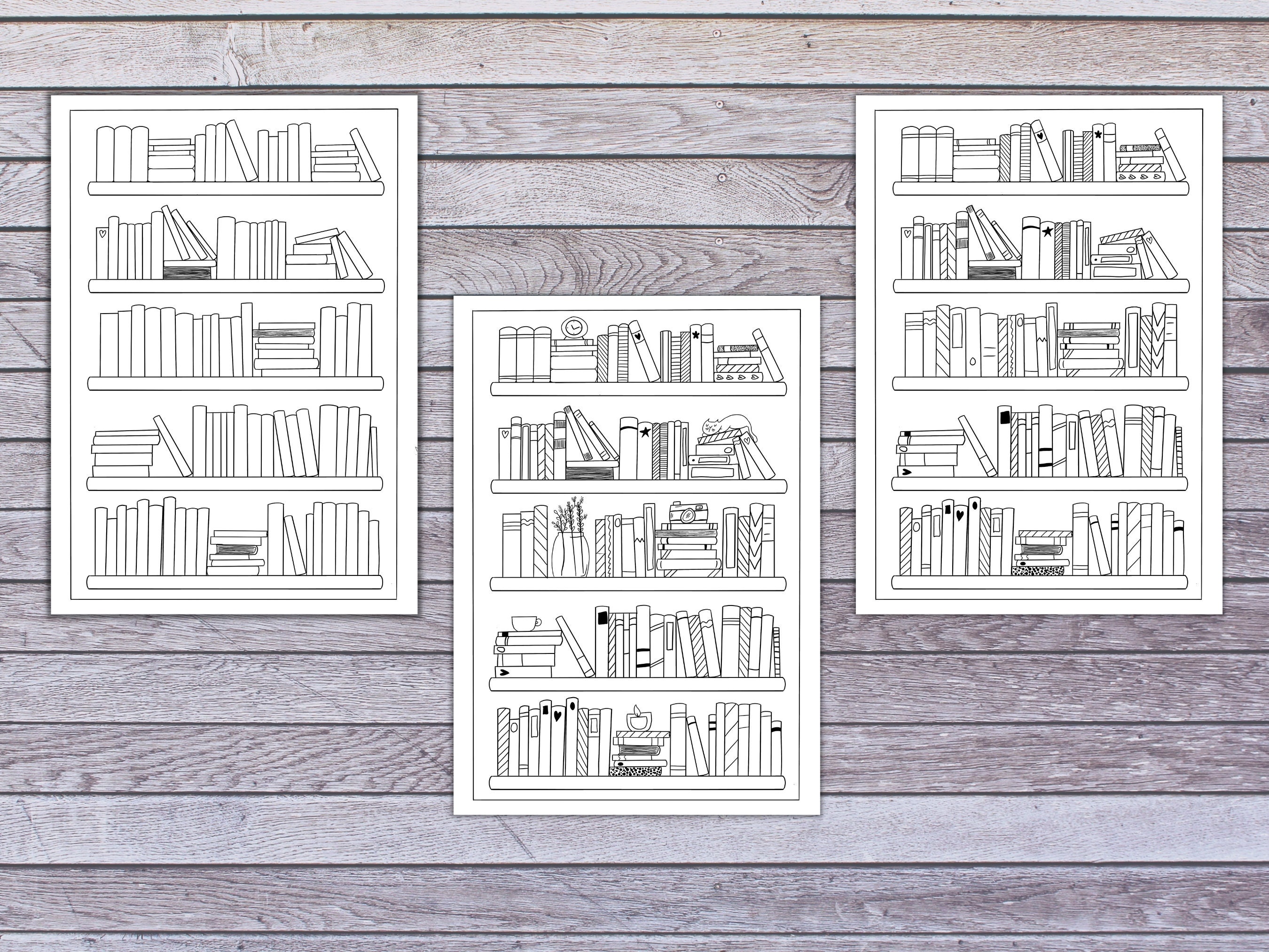 Printable Plant Lover Bookshelf Book Tracker House Plant Themed Books to  Read Planner, Reading Challenge, Coloring Book Page 