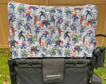 Superhero Canopy UV50+ | W4 Wonderfold Canopy | W2 wonderfold canopy | wonderfold accessories Wonderfold wagon Seat Cover