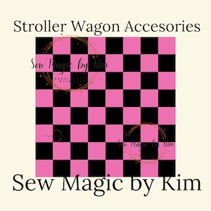 Pink and Black Checkers | Canopy UV50+ | W4 Wonderfold  | W2 wonderfold canopy | Seat Covers Keenz XC Jeep Deluxe Rainbow Baby