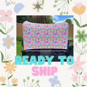 Ready to Ship watercolor flower stripes UV50+ | W4 Wonderfold | W2 wonderfold canopy | wonderfold accessories