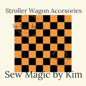 Orange and Black Checker | Canopy UV50+ | W4 Wonderfold  | W2 wonderfold canopy | Seat Covers Keenz XC Jeep Deluxe Rainbow Baby