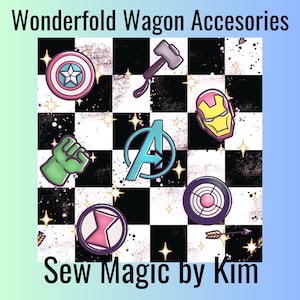 Superhero checkers Canopy UV50+ | W4 Wonderfold Canopy | W2 wonderfold canopy | Seat Covers Keenz XC Jeep Deluxe Rainbow Baby Joymor