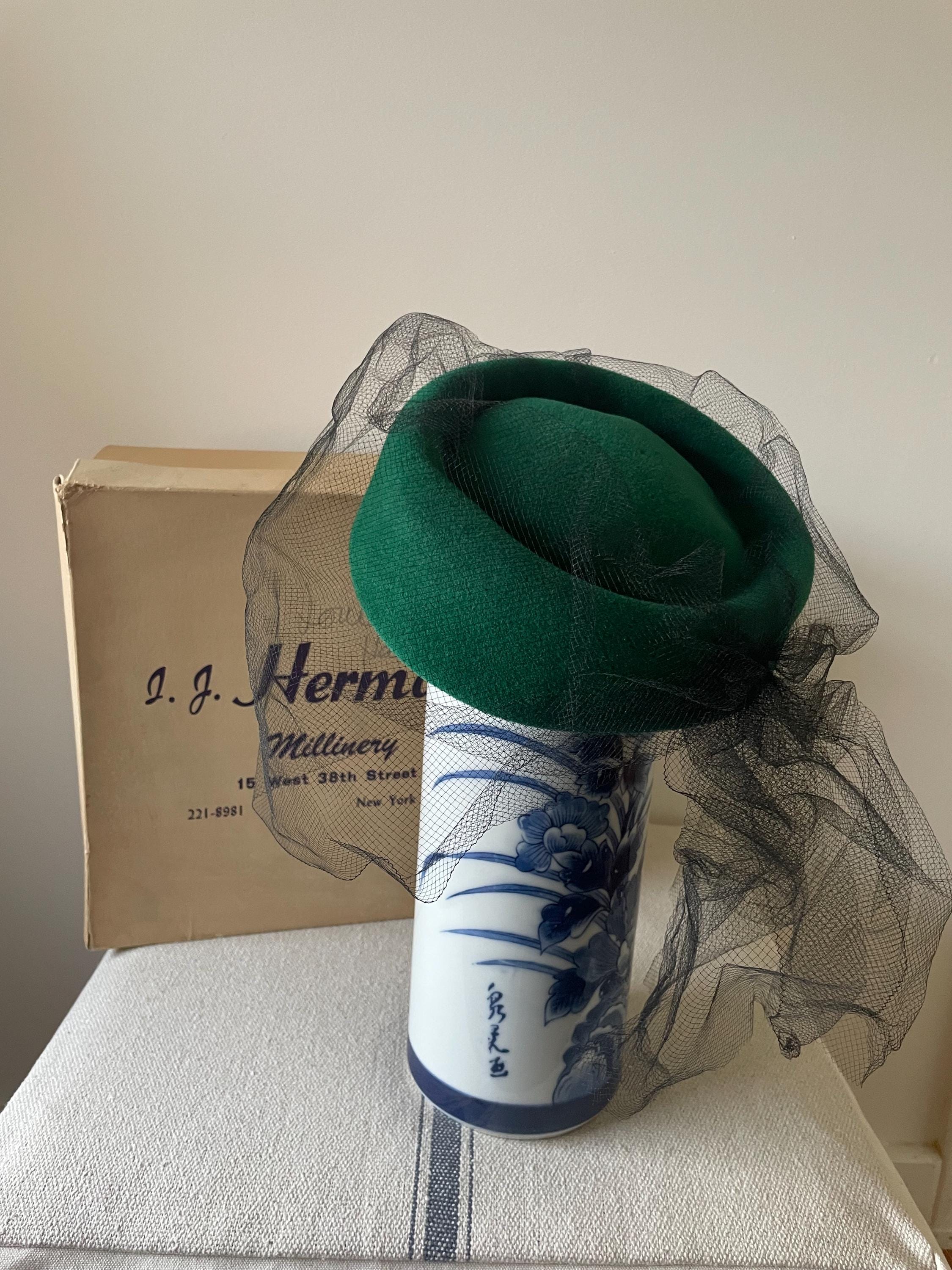 Vintage Emerald Green Pillbox Hat Emerald Green Pillbox Hat - Etsy main image 4