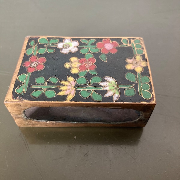 Vintage Chinese Cloisonne Matchbook Cover