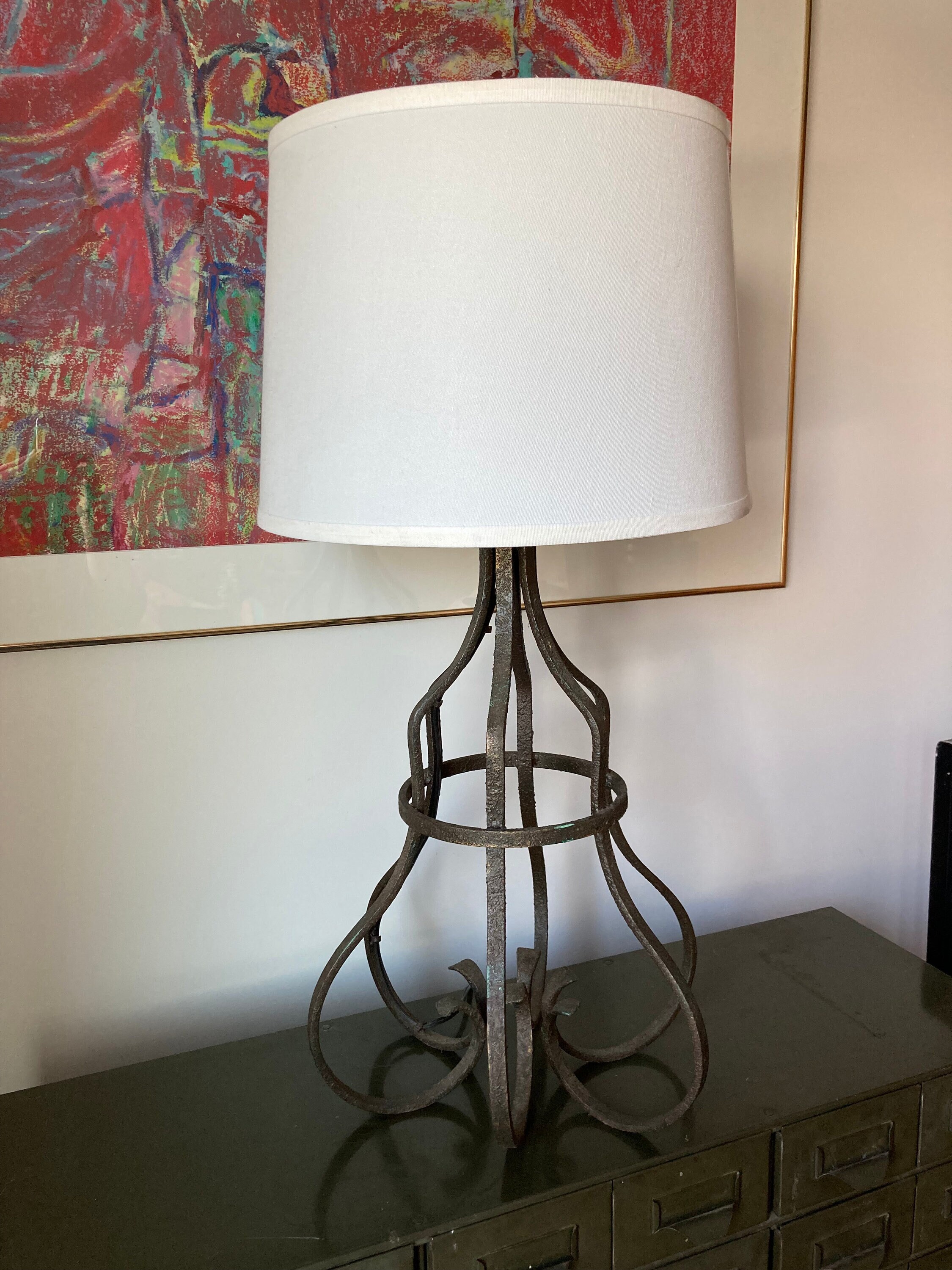 Vintage Ethan Allen Wrought Iron Lamp Spanish Revival Etsy