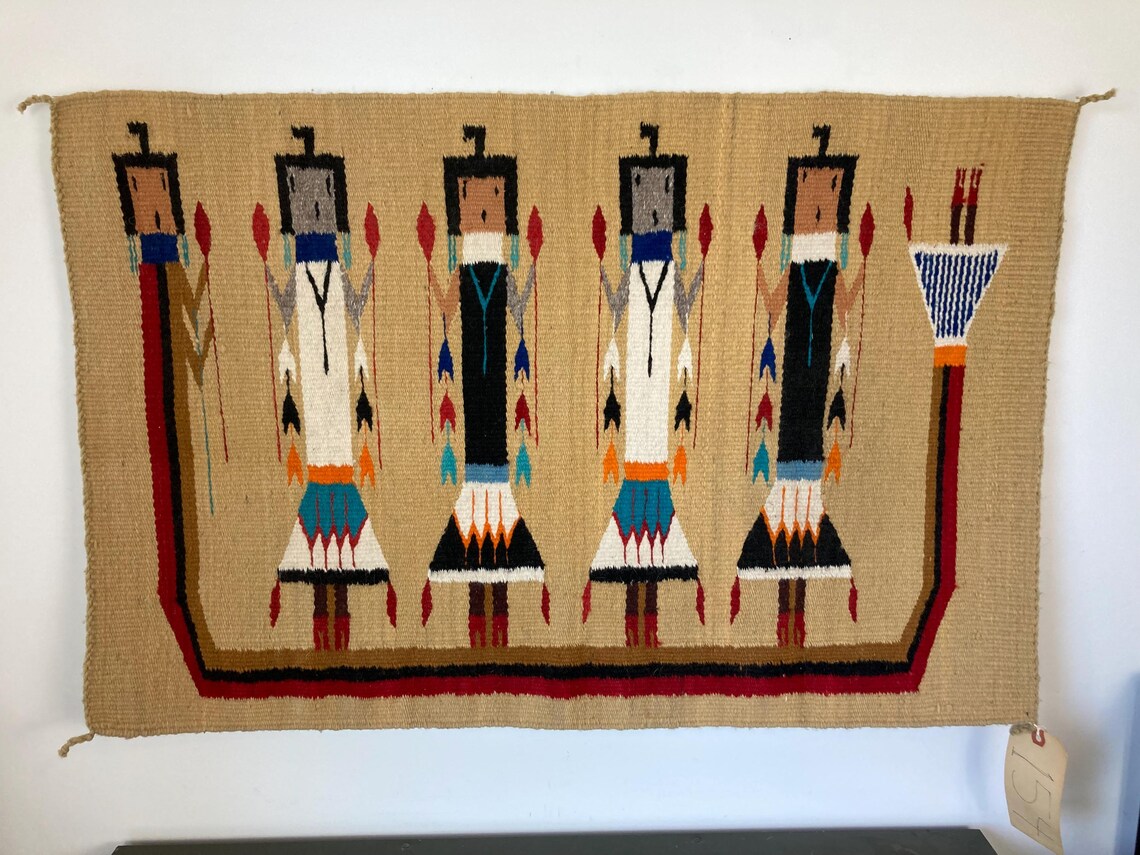 Yei Rugs Vintage Navajo Native American Yei Textile Rug, Wall Hanging - Etsy