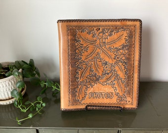 Vintage tooled leather binder