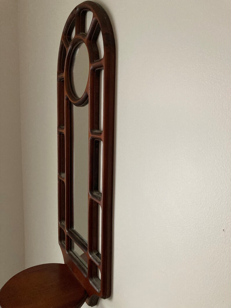 Bentwood Boho Entryway Mirror With Shelf Vintage Pine Wall Etsy