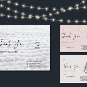 Thank You For Shopping With a Small Business This Christmas Card Printable Editable Template, Instant Download, Canva, 5.5 x 4.25in