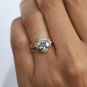 2/3/4 Carat Round Lab Grown Diamond Engagement Ring, IGI Certified, 18K Solid Gold Wedding Ring, Solitaire Diamond Platinum Anniversary Ring