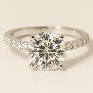 1-3 CTW IGI Certified Round Cut Lab Grown Diamond Engagement Ring in 18K Solid Gold/Platinum , Solitaire Eternity Lab Created Ring