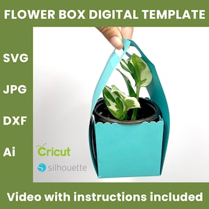 Caja de flores de papel - Plantilla de caja de regalo de plantas - Envoltura de flores para regalo - Cajas de embalaje de flores
