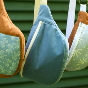 Grand Sac banane Fanny Pack Shoulder Strap Festival Bag Cross Body Bag Crossbody bag Bum Bag Sling Bag Recycled Materials Bleu Velours Eco