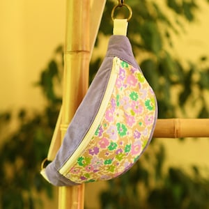 Petit Sac banane Femme Fanny Pack Shoulder Strap Festival Bag Cross Body Bag Crossbody bag Bum Bag Sling Bag Recycled Materials Mauve Fleuri