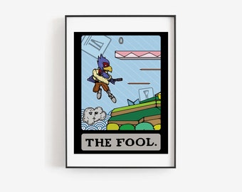 Falco: The Fool - SSBM Tarot Card Print  - 8.5 x 11in