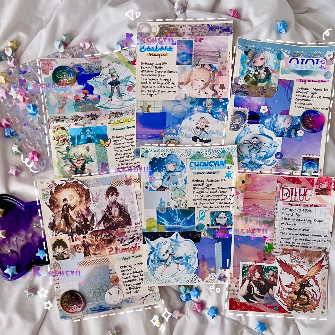 Genshin Impact Customized Bullet Journal Collage Spreads Etsy