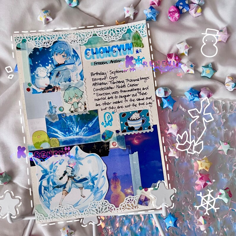 Genshin Impact Customized Bullet Journal Collage Spreads Etsy