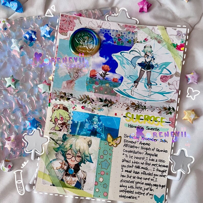 Genshin Impact Customized Bullet Journal Collage Spreads Etsy