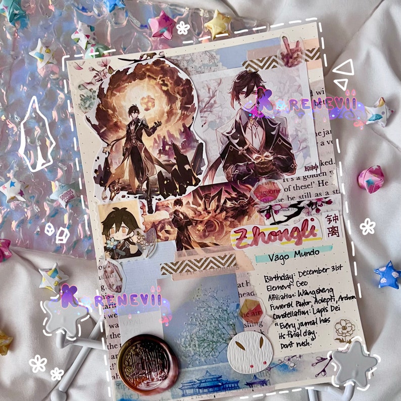 Genshin Impact Customized Bullet Journal Collage Spreads Etsy