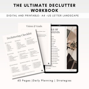 Declutter Workbook:Printable Digital Guide for the Ultimate Declutter Challenge!Transform Your Space with Effective Strategies & Worksheets
