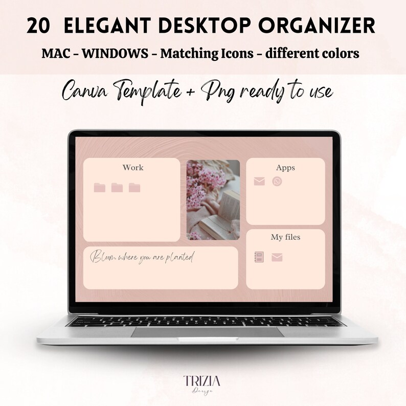 Elegant Desktop Organizer Wallpaper Desktop Background Etsy