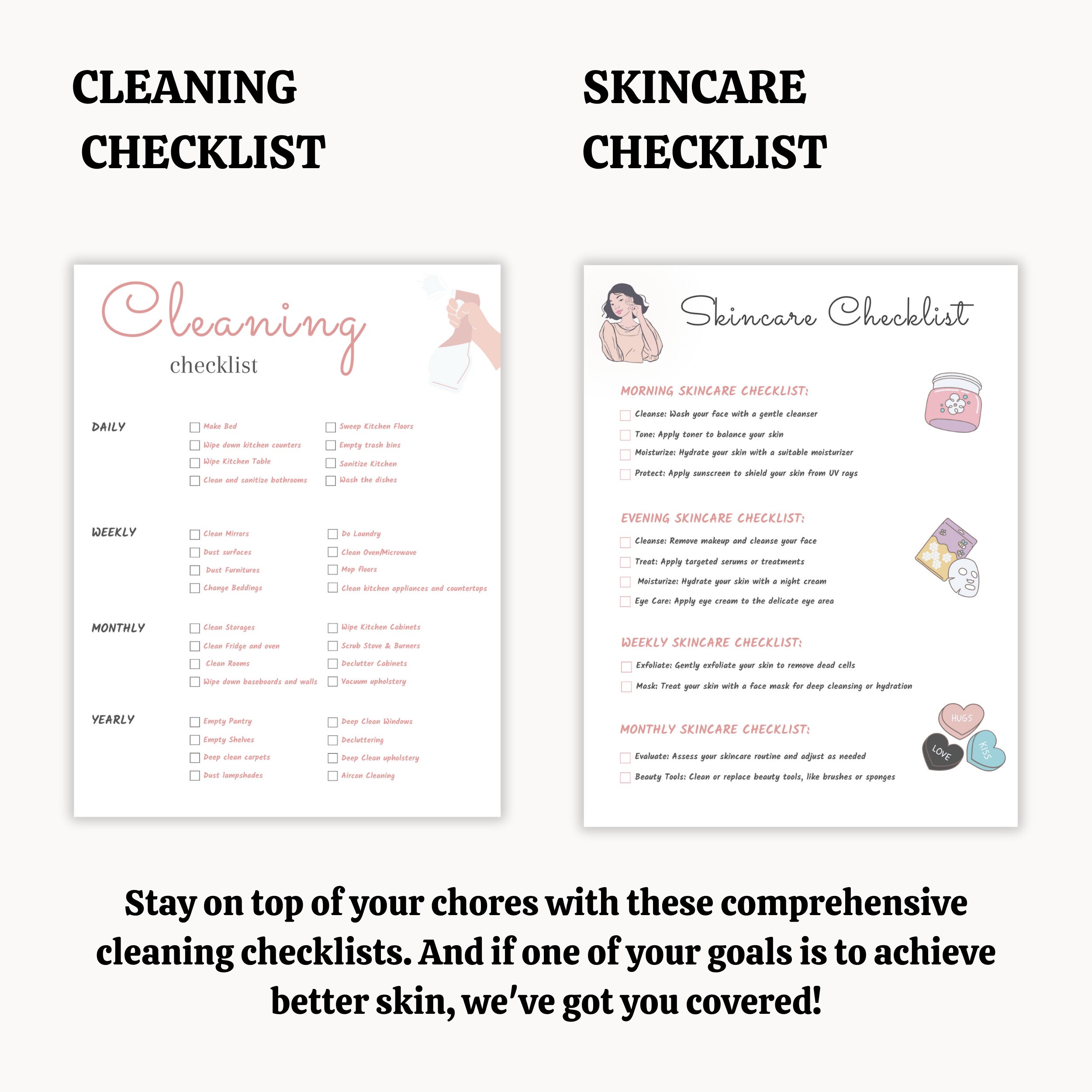 Check List Template Bundle Including Cleaning Check List - Etsy Australia