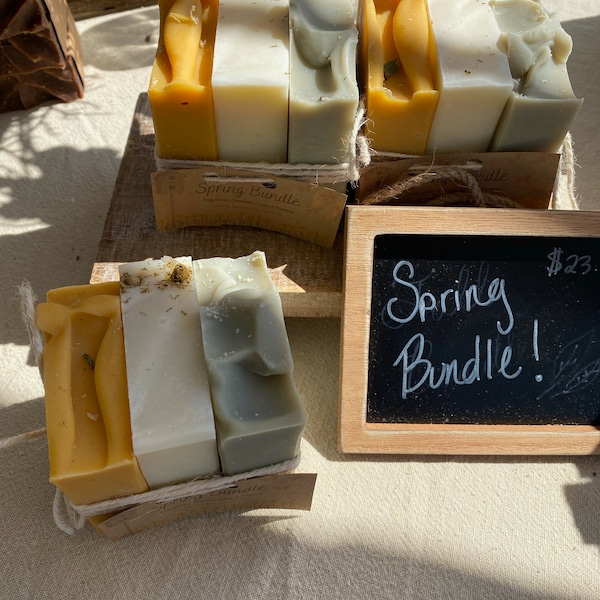 Spring Bundle Soap Tallow Goat Milk Chamomile Soap Orange Rosemary Soap Pine Soap Goat Milk Soap All Natural Soap Set Fragrance Free Soaps