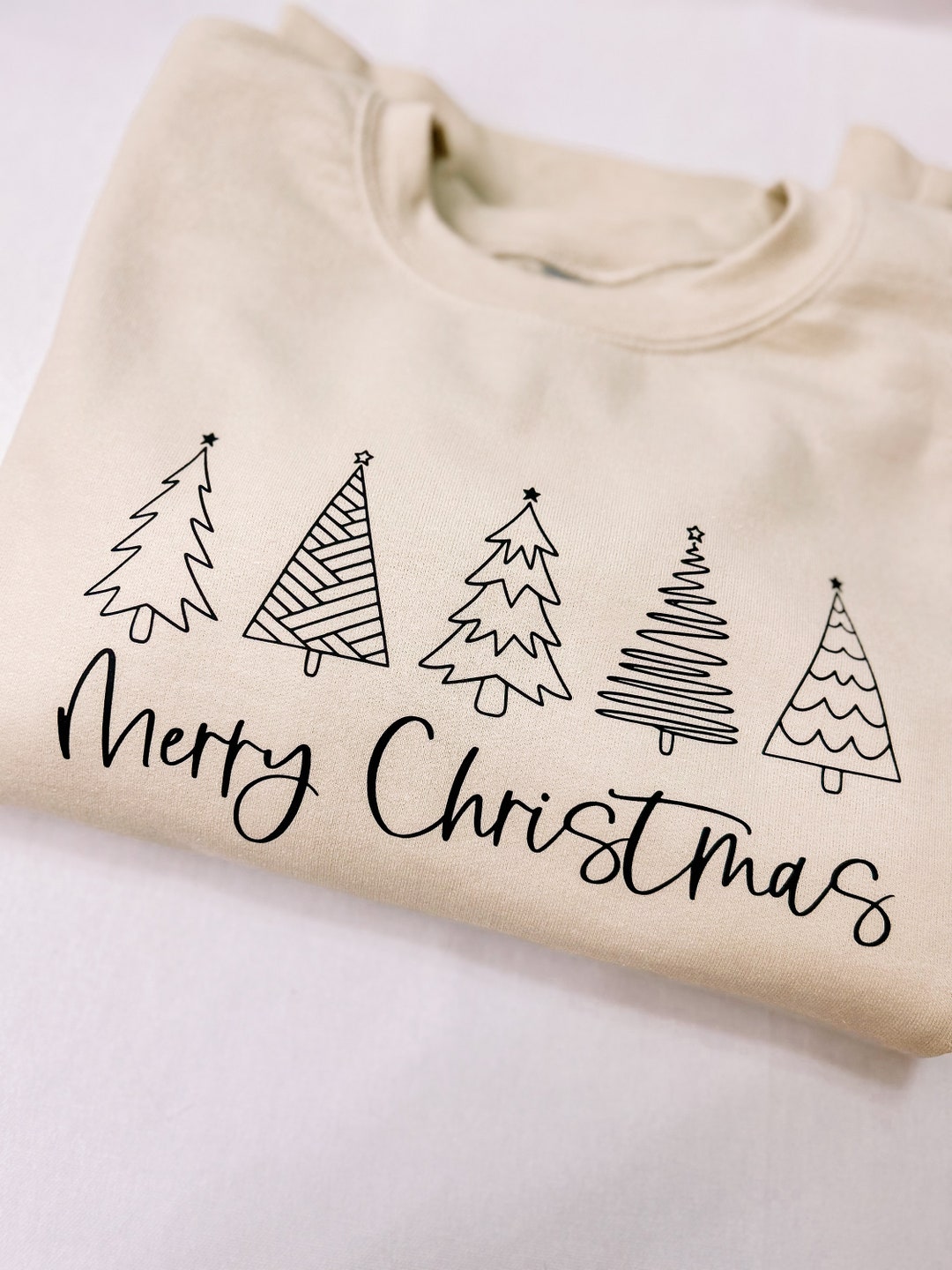 Merry Christmas Trees Sweater Etsy