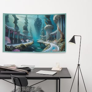 Bandera de la civilización sumergida: decoración de ciencia ficción de Atlantis