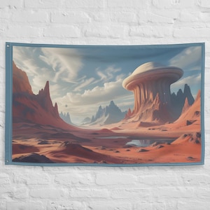 Fantasy Alien Terrain Flag – Sci-Fi Decor for Gamers & Dreamers