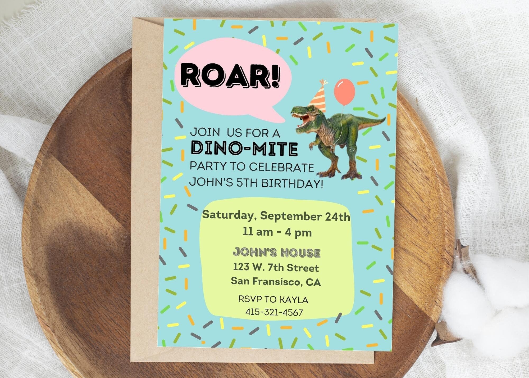 Personalized Dinosaur Printable Birthday Party Decorations Digital ...