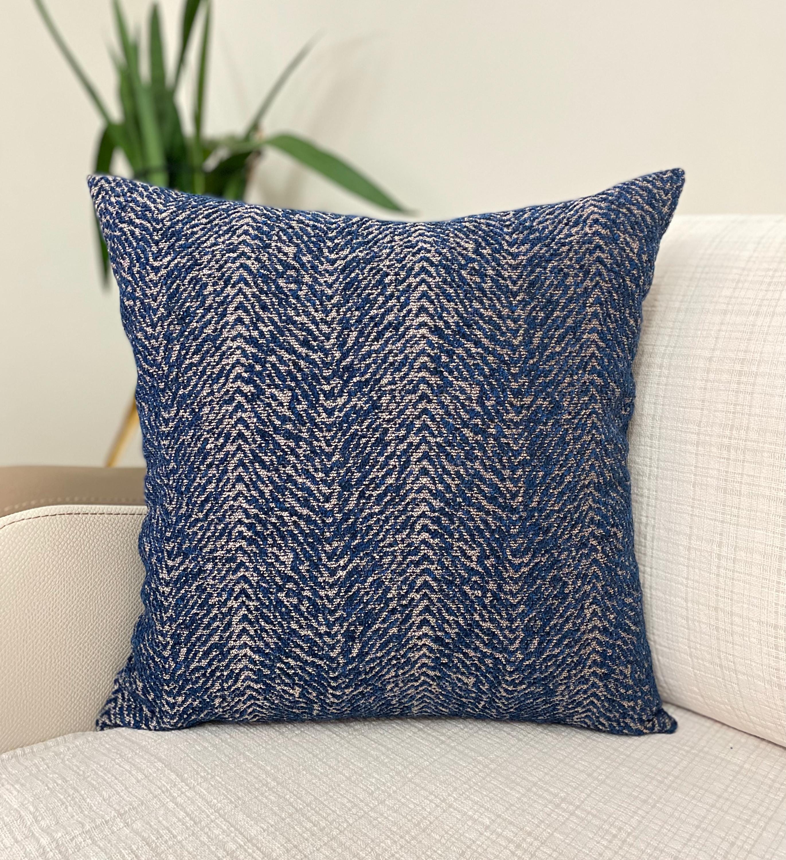 Navy Blue Textured Pillow Cover Boho Euro Sham Cover Neutral Boucle Pillow Soft Cozy Navy Sofa Cushions Etsy