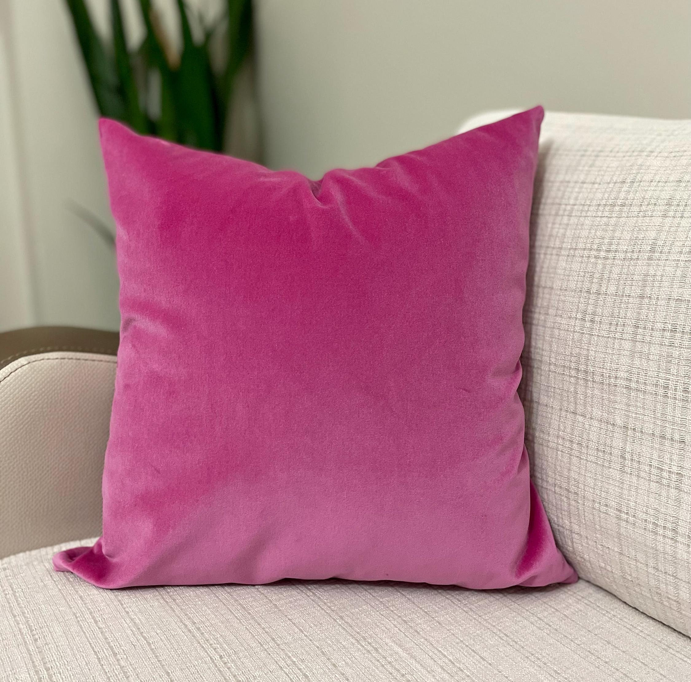 Dark pink velvet pillow sale