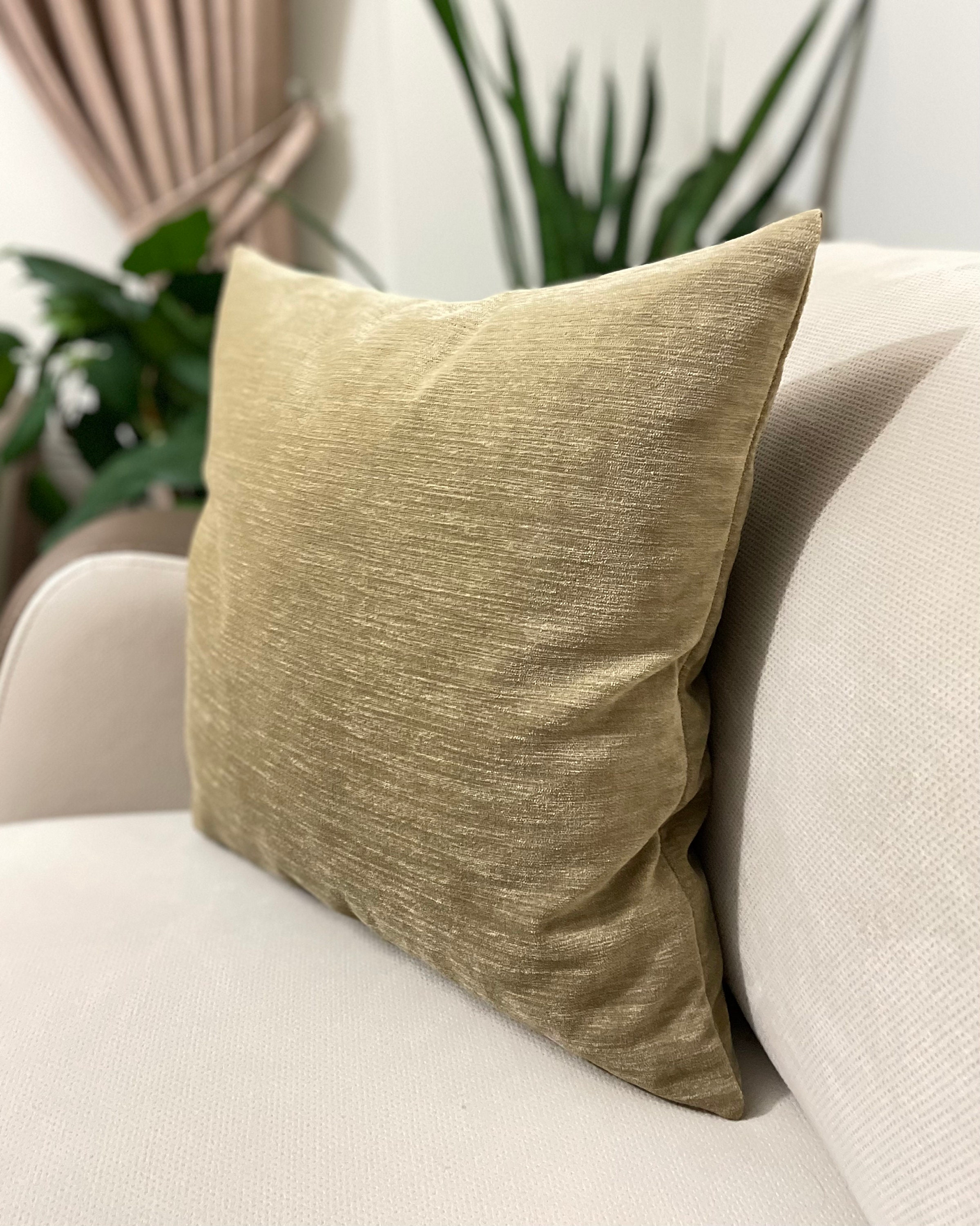 Gold Chenille Pillow Cover Soft Cotton Chenille Pillow Cases, Gold