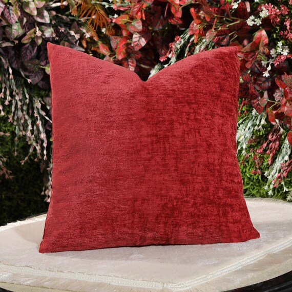 Textured Dark Orange Chenille Pillow Cover Soft Cotton Chenille Pillow Cases Dark Orange Fall Pillow Cover Halloween Pillows Etsy