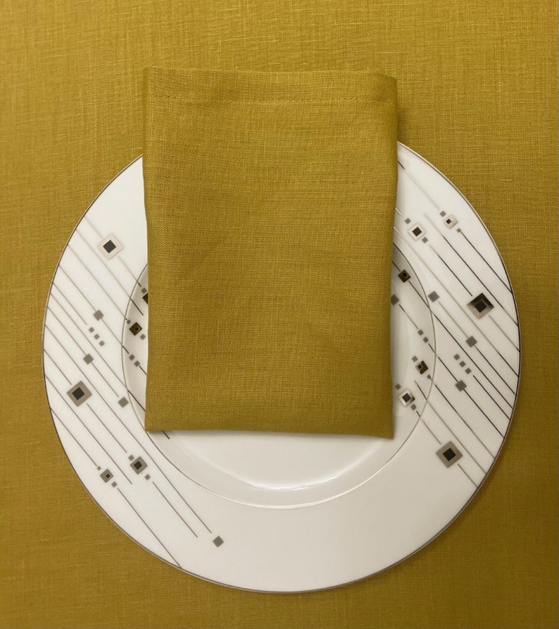 Mustard Linen Napkins Set of 4681012... Linen Napkins Etsy