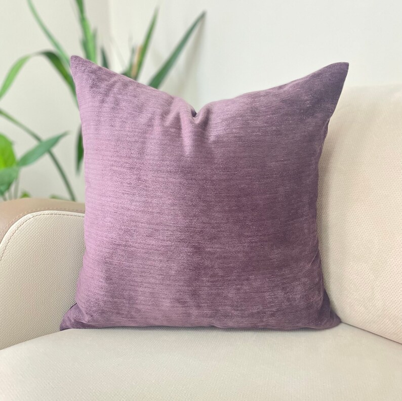 Eggplant Purple Chenille Pillow Cover Soft Cotton Chenille Pillow Cases