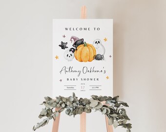 Ghost Halloween Baby Shower Invitation Template: Editable Fall Invite (Digital Download)