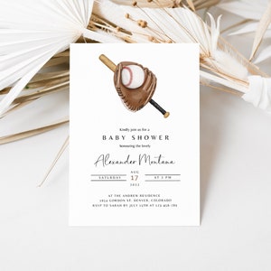 Baseball Baby Shower Invitation, Editable Baseball Baby Shower Invite, Baseball Baby Shower, Baseball Theme Baby Shower, Instant Download