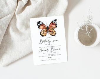 Butterfly Baby Shower Invitation: Girl Invitation Template (Digital)