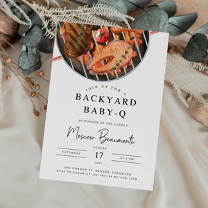Editable BBQ Baby Shower Invitation, Backyard Barbecue Baby Shower Invite, Baby-q Baby Shower, BBQ Shower, Gender Neutral Printable Template