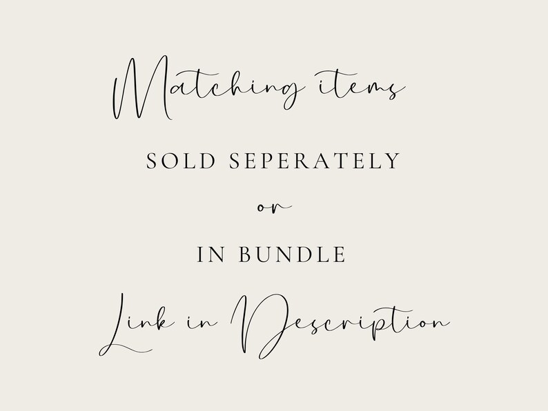 Puede incluir: Gr&aacute;fico de texto con las palabras "Art&iacute;culos a juego vendidos por separado o en paquete. Enlace en la descripci&oacute;n."