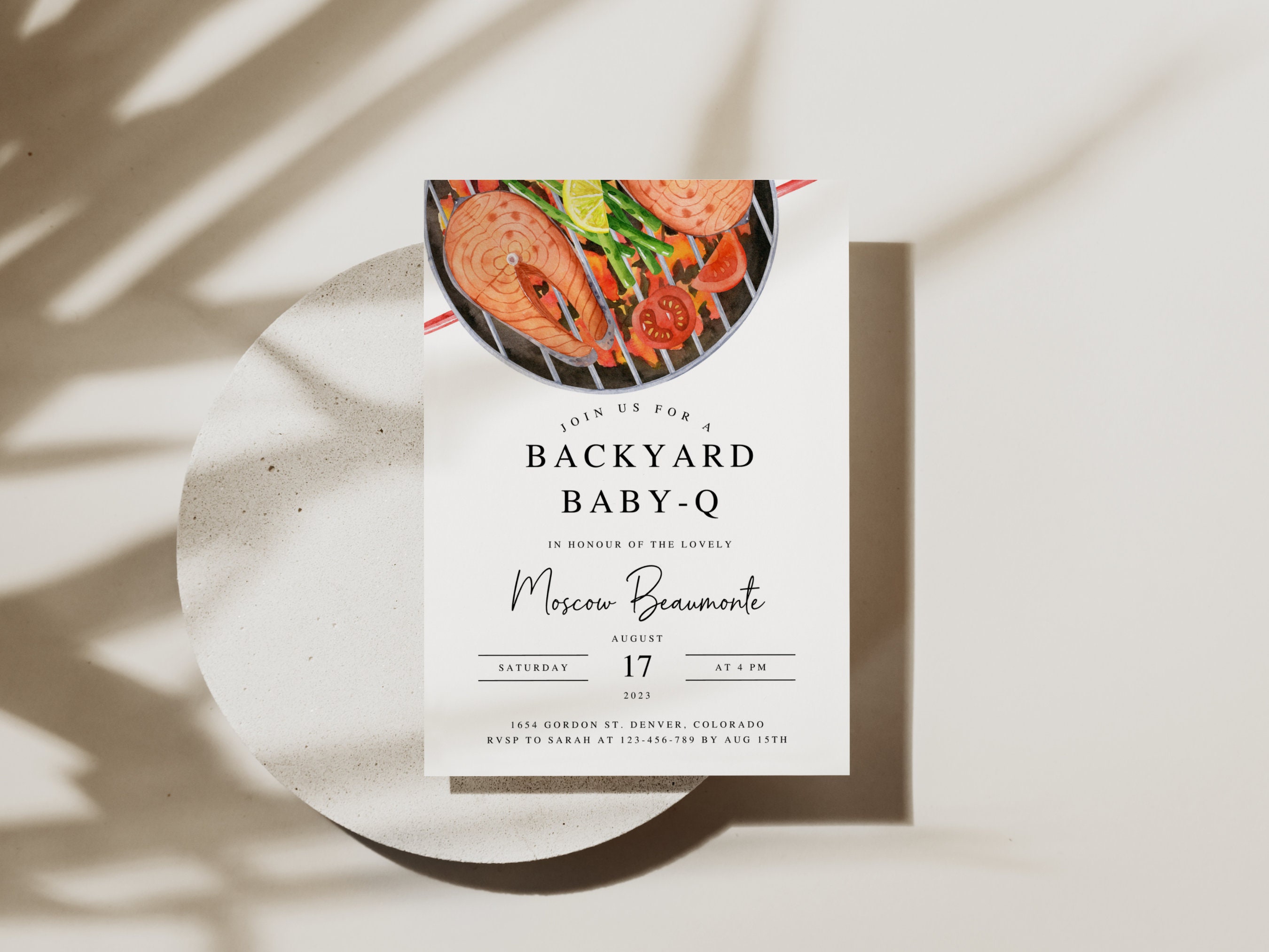 Editable BBQ Baby Shower Invitation, Backyard Barbecue Baby Shower ...