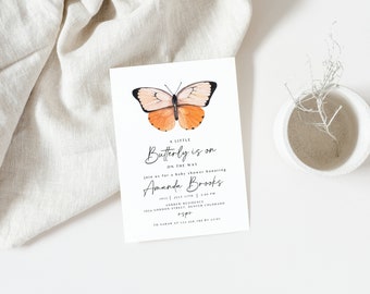 Butterfly Baby Shower Invitation: Editable Template (Digital)