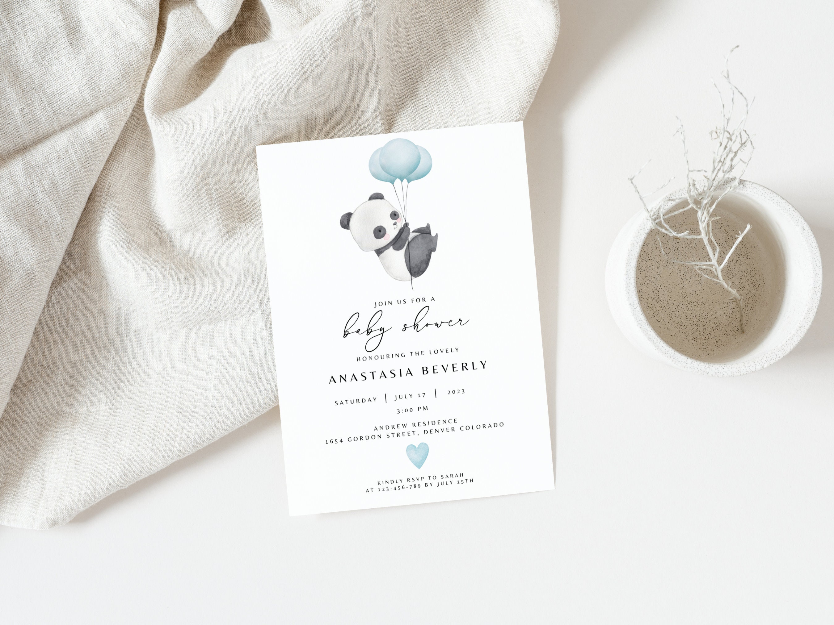 Editable Panda Baby Shower Welcome Sign Template, Printable Safari ...