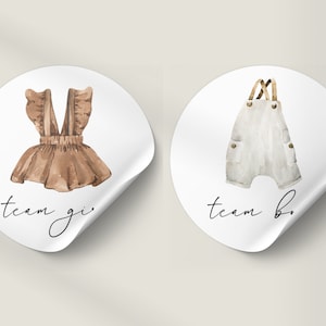 Autocollants de sexe Boho, modèle d'autocollant de sexe modifiable, téléchargement immédiat de vêtements de bébé vintage, téléchargement immédiat, bébé neutre