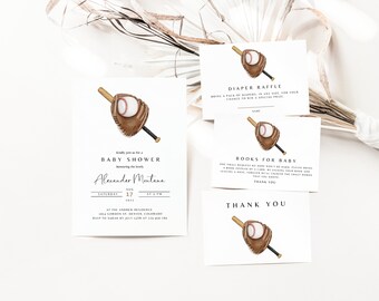 Baseball Baby Shower Invitation Bundle (Digital Download)
