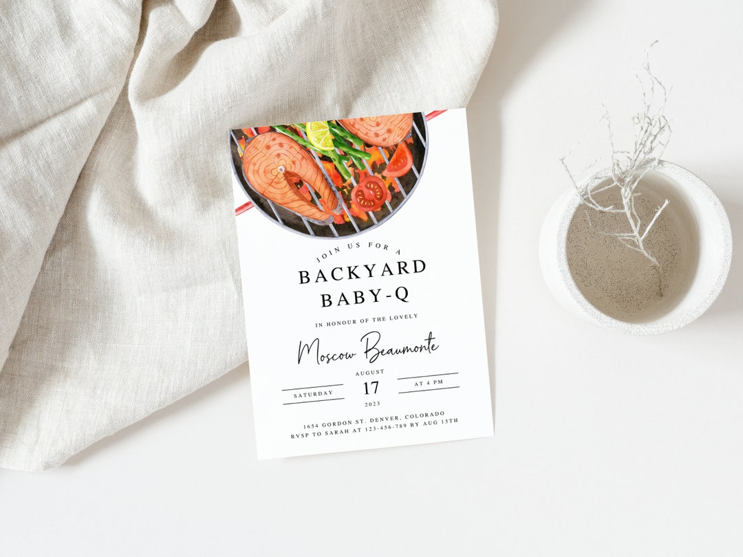 Editable BBQ Baby Shower Invitation, Backyard Barbecue Baby Shower ...