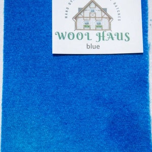 Blue Hand Dyed Wool Fabric for Applique and Quilting